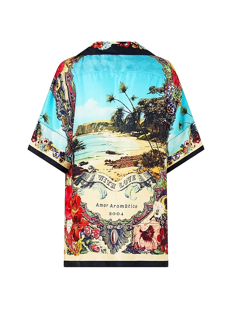 Bathing Bombshell Oversized Silk Shirt