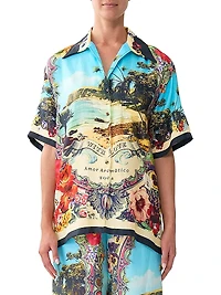 Bathing Bombshell Oversized Silk Shirt