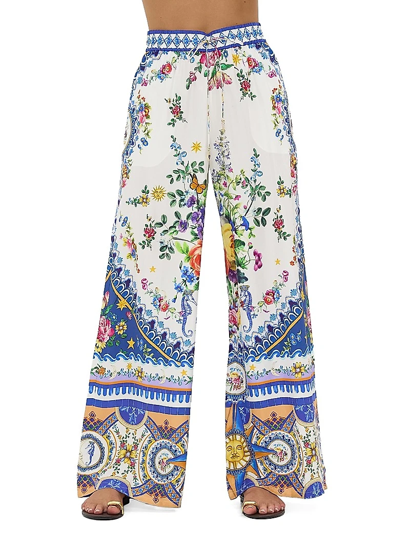 Tiles Darls Silk Printed Pants