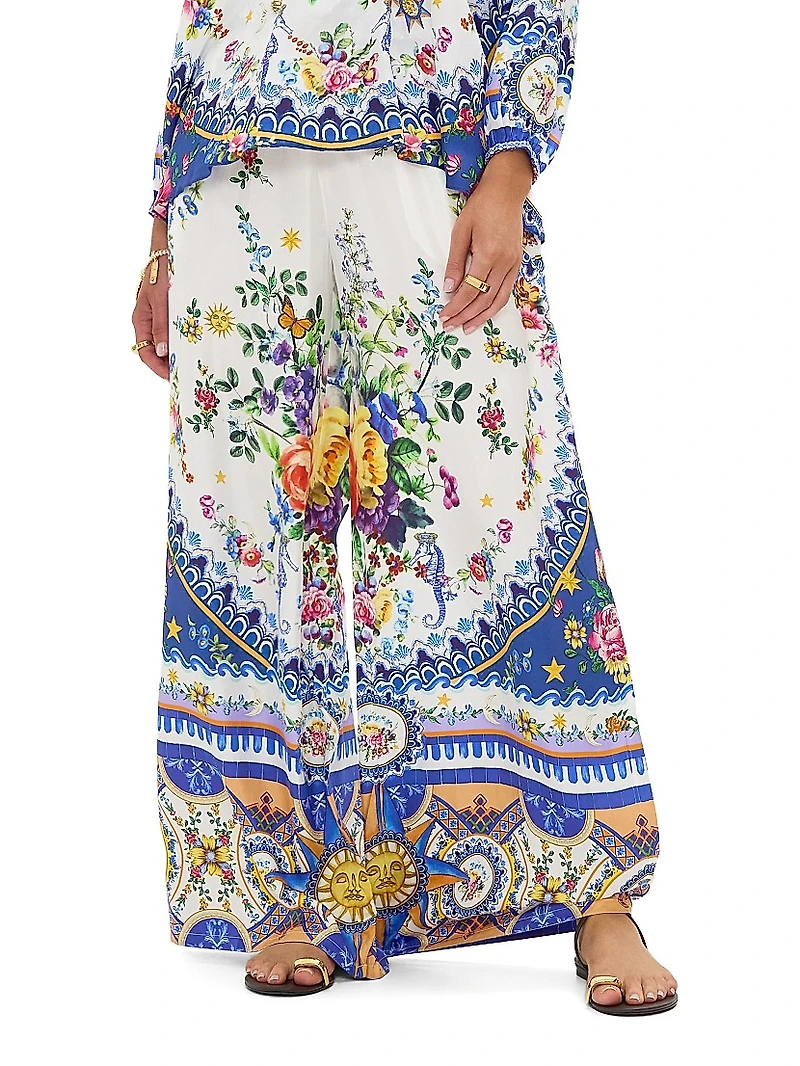 Tiles Darls Silk Printed Pants