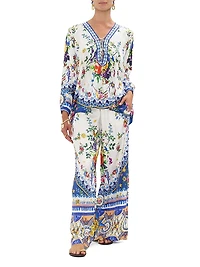 Tiles Darls Silk Printed Pants