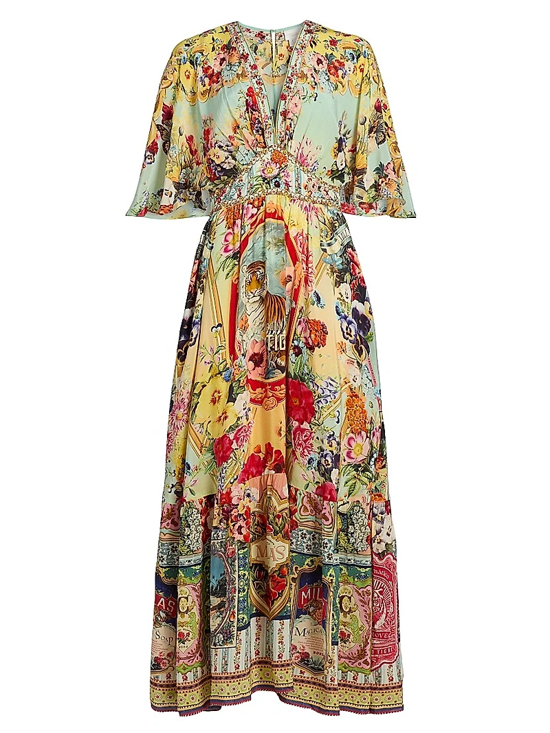 Aromatic Tiger Flower Maxi Dress