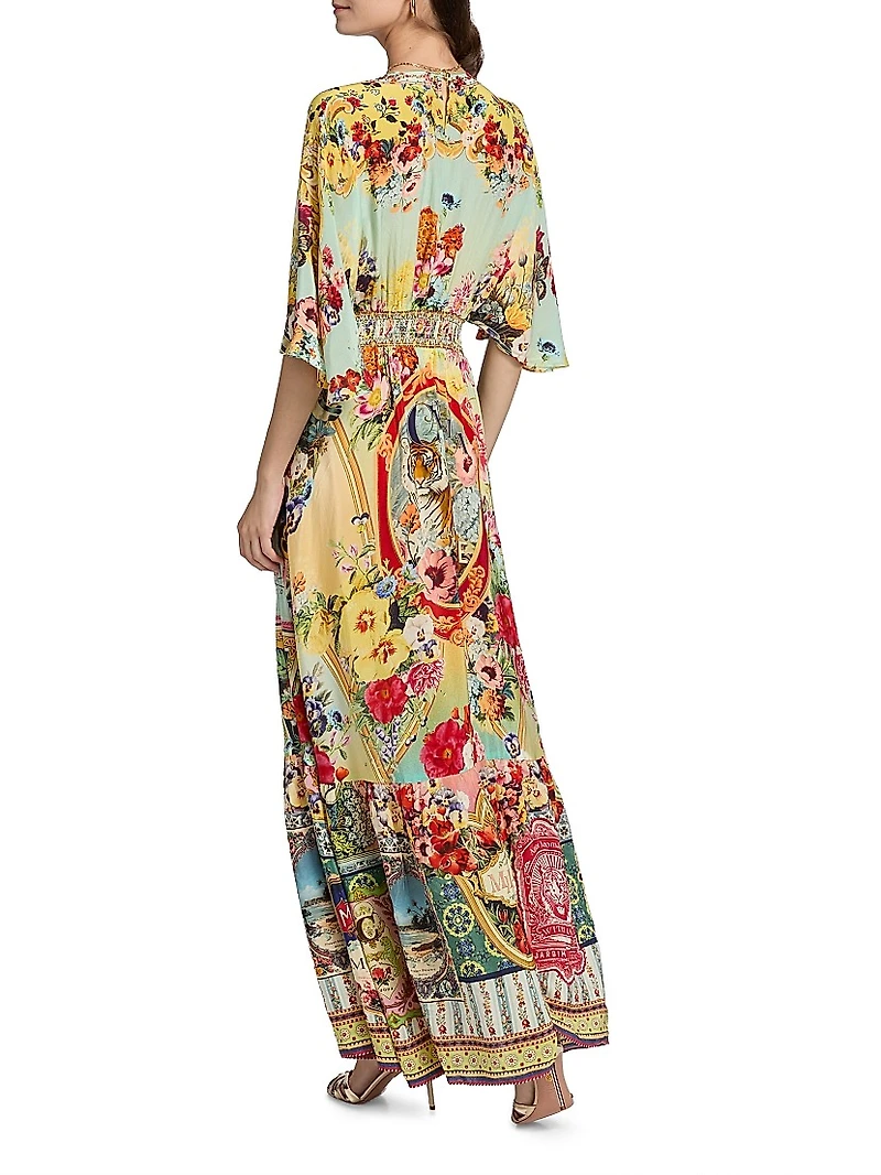Aromatic Tiger Flower Maxi Dress