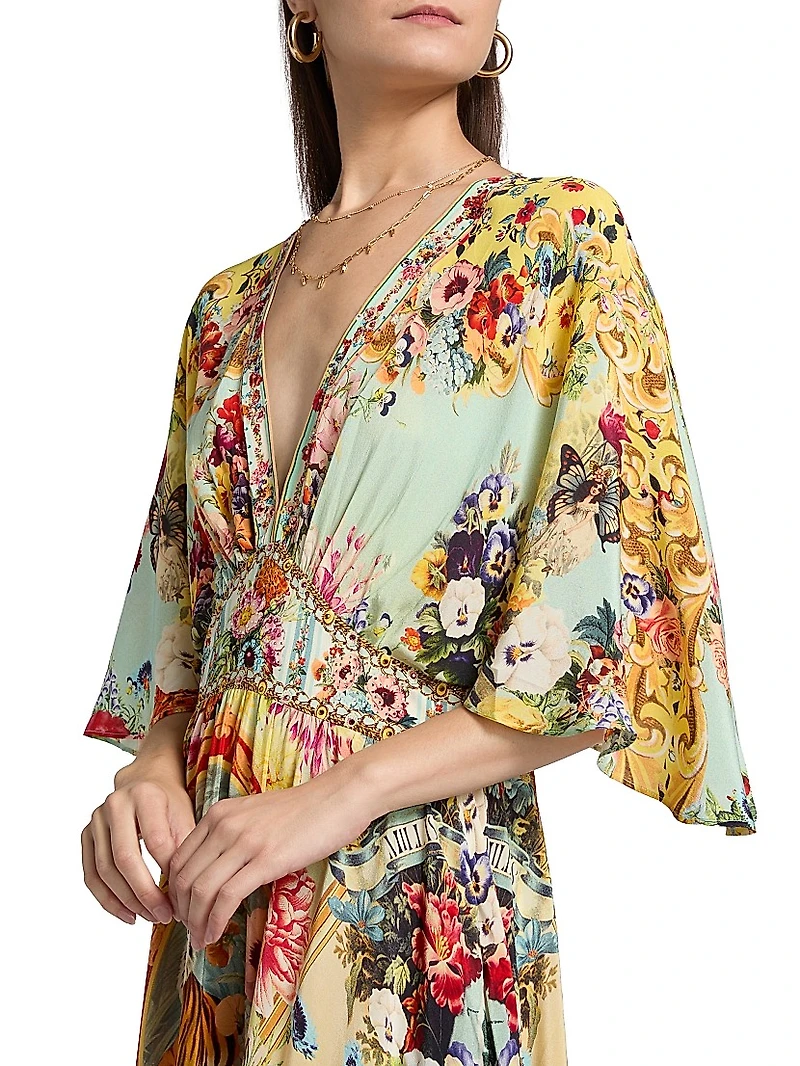 Aromatic Tiger Flower Maxi Dress