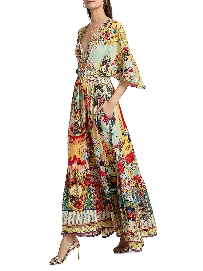 Aromatic Tiger Flower Maxi Dress