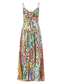 Spirit of Santa Maria Tie-Front Silk Maxi Dress