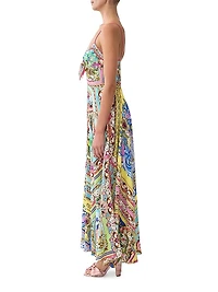 Spirit of Santa Maria Tie-Front Silk Maxi Dress