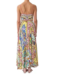 Spirit of Santa Maria Tie-Front Silk Maxi Dress