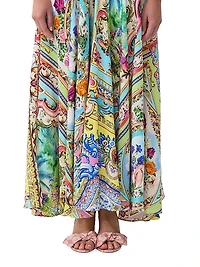 Spirit of Santa Maria Tie-Front Silk Maxi Dress