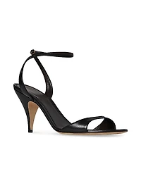 Vika 80MM Leather Ankle-Strap Sandals
