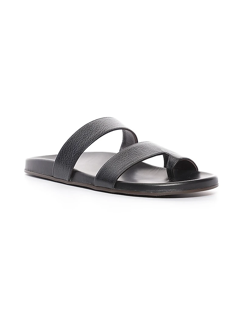 Hugh Leather Flat Sandals