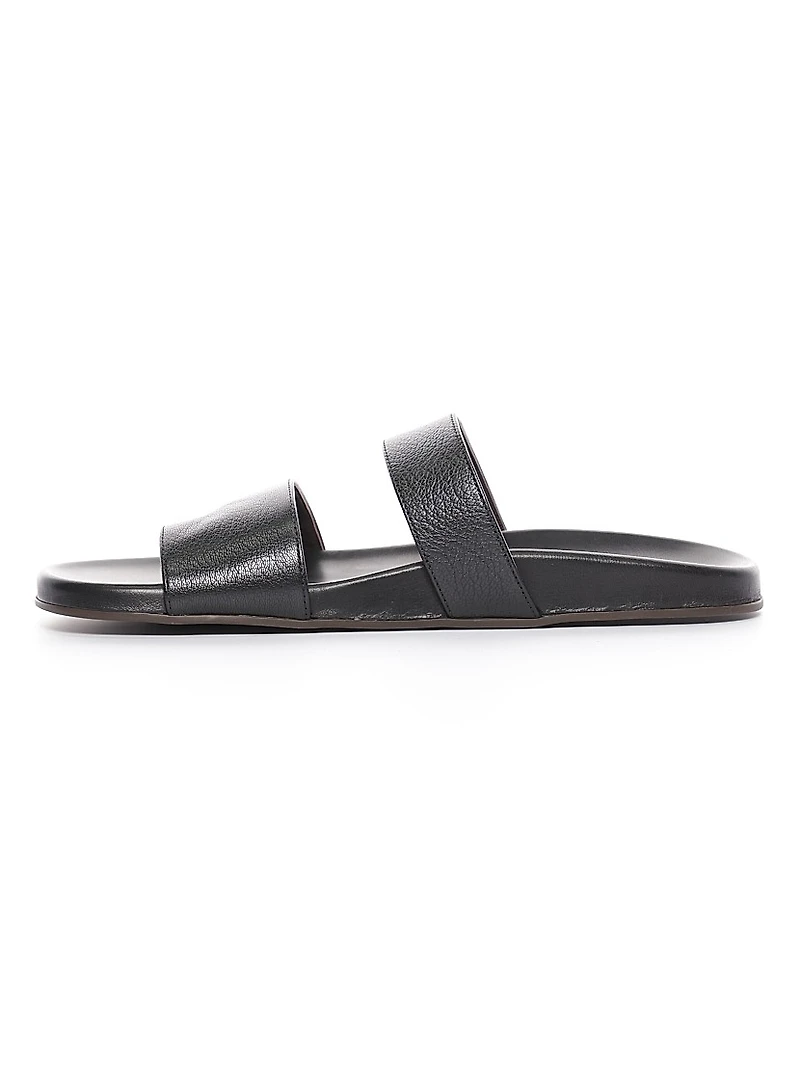 Hugh Leather Flat Sandals