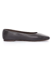 Leather Square-Toe Ballet Flats