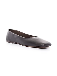 Leather Square-Toe Ballet Flats