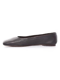 Leather Square-Toe Ballet Flats