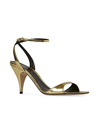 80MM Metallic Leather Sandals