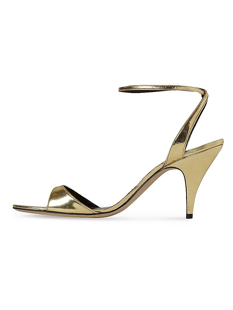 80MM Metallic Leather Sandals