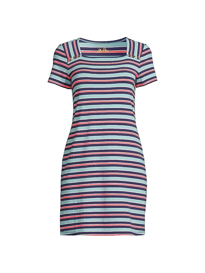 Beaty Striped Cotton-Blend Minidress