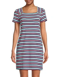 Beaty Striped Cotton-Blend Minidress