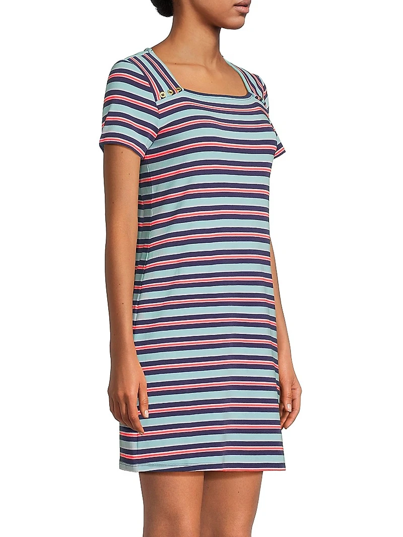 Beaty Striped Cotton-Blend Minidress