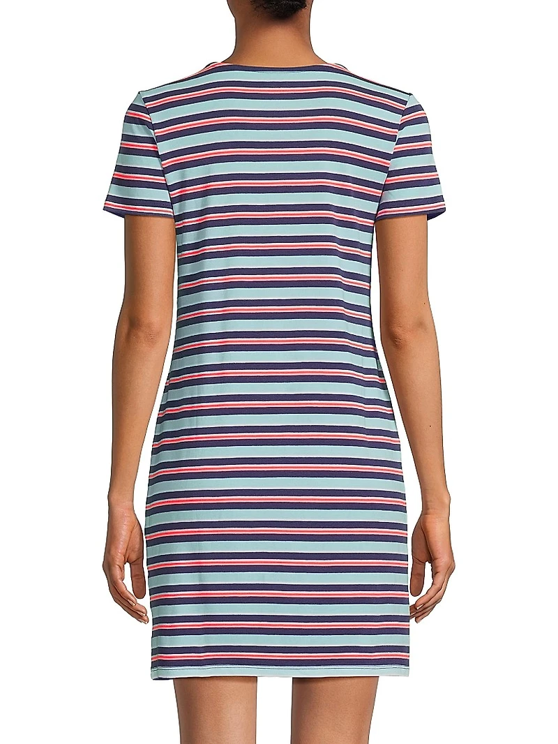 Beaty Striped Cotton-Blend Minidress