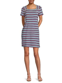 Beaty Striped Cotton-Blend Minidress