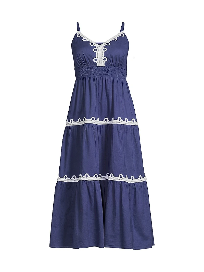 Zanna Cotton Embroidered Midi-Dress