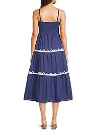 Zanna Cotton Embroidered Midi-Dress