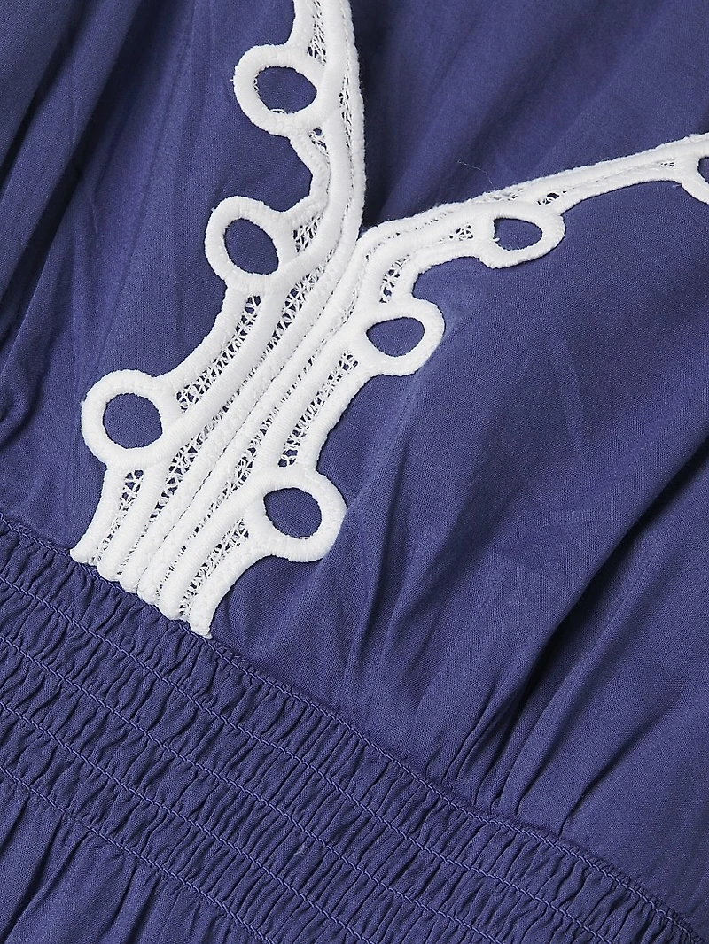 Zanna Cotton Embroidered Midi-Dress