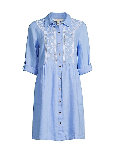 Shaela Embroidered Shirtdress