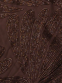 Butterfly Beaded Column Gown