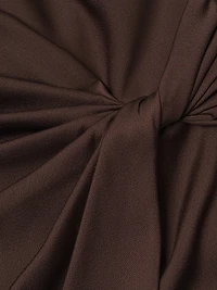 Satin Draped Asymmetric Cocktail Dress