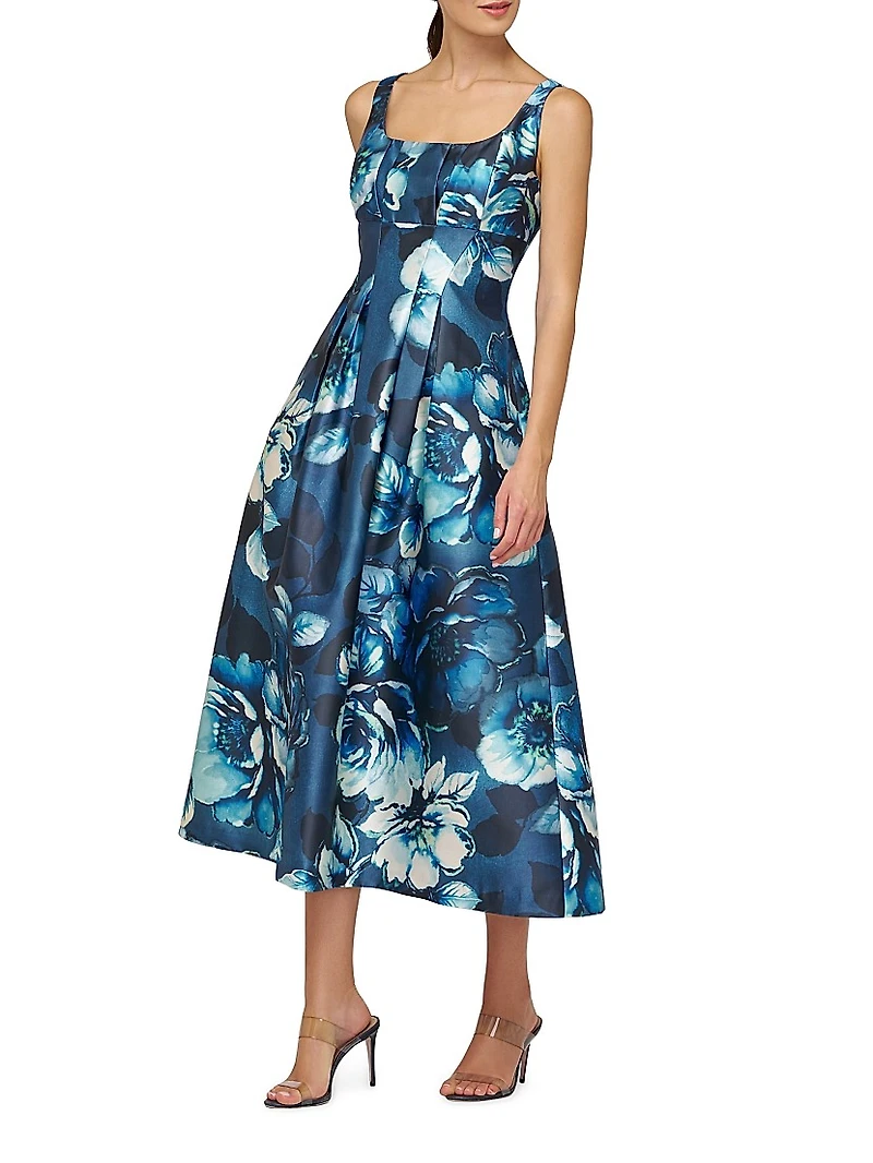 June Poppy Rose Satin Cocktail Dress