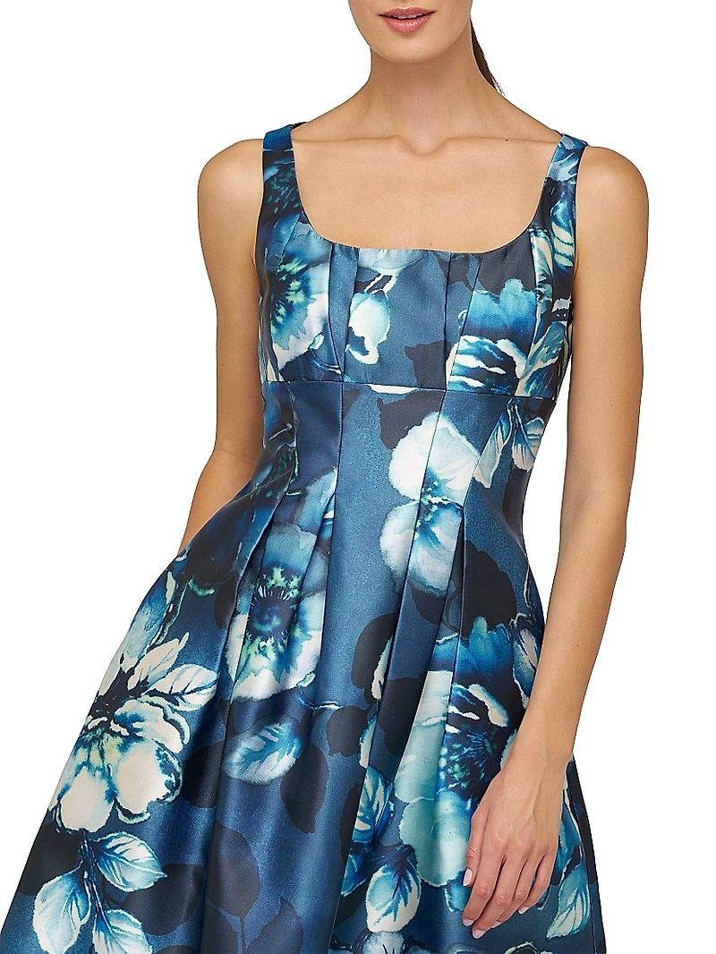 June Poppy Rose Satin Cocktail Dress