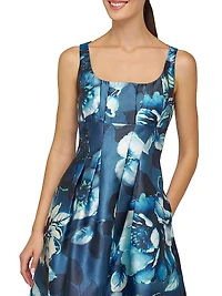 June Poppy Rose Satin Cocktail Dress