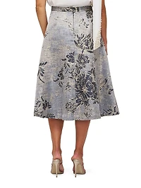 Bettina Jacquard Box Pleat Midi-Skirt