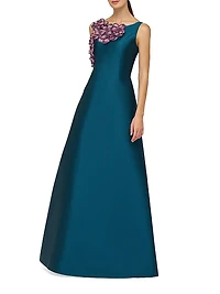 Giselle Floral Appliqué Sleeveless Gown