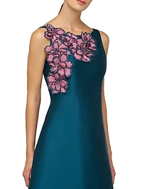 Giselle Floral Appliqué Sleeveless Gown