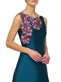 Giselle Floral Appliqué Sleeveless Gown