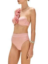 Lagoa Flower Appliqué Bikini Top