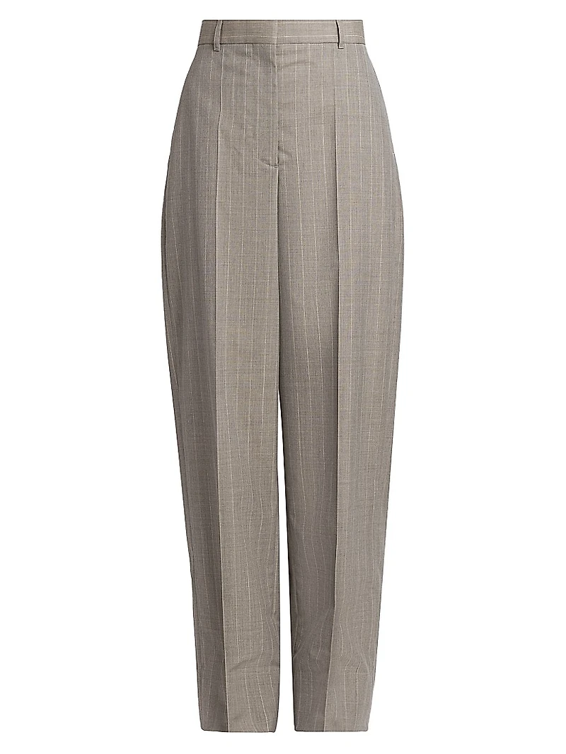 Melange Striped Wool Trousers