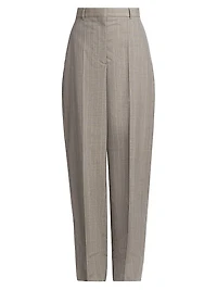 Melange Striped Wool Trousers