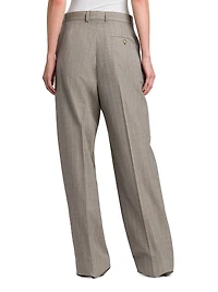 Melange Striped Wool Trousers