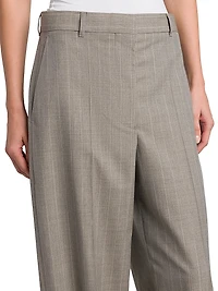 Melange Striped Wool Trousers