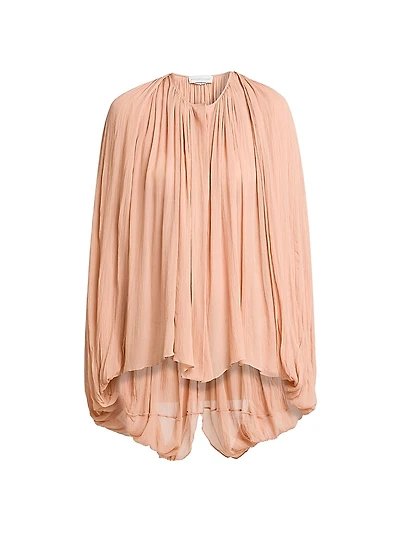 Drape Creponne Silk Cape High-Low Top