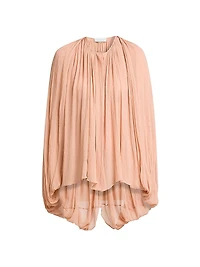 Drape Creponne Silk Cape High-Low Top