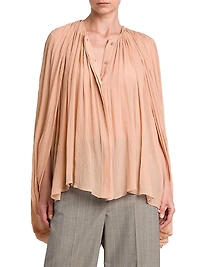 Drape Creponne Silk Cape High-Low Top