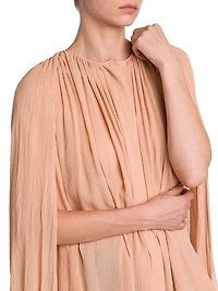 Drape Creponne Silk Cape High-Low Top