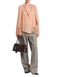Drape Creponne Silk Cape High-Low Top