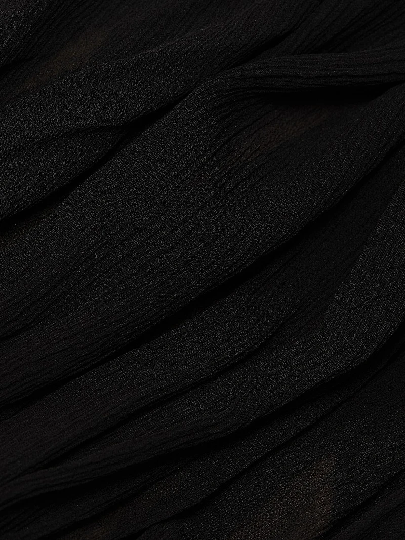 Asymmetric Draped Crepon Gown